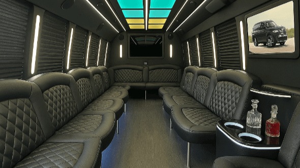 18 passenger party bus interior