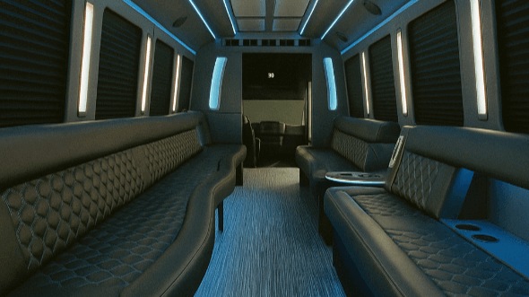 Interior of Abilene Party Bus Company's 20 Passenger Party Bus in Abilene