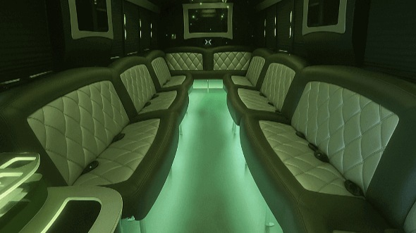 Interior of Charter Bus Company Lubbock's 20 Passenger Party Bus in Lubbock