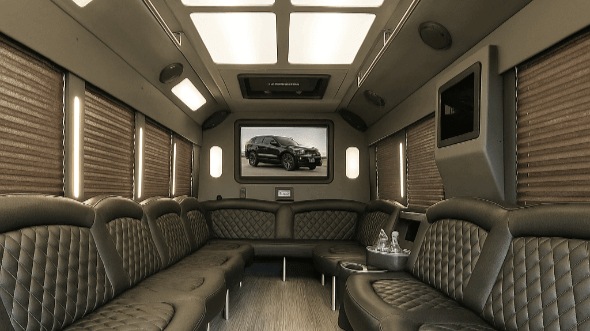 Interior of Charter Bus Company San Angelo's 20 Passenger Party Bus in San Angelo