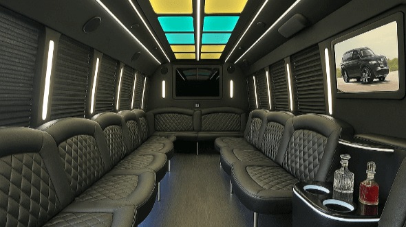 Interior of Abilene Party Bus Company's 30 Passenger Party Bus in Abilene