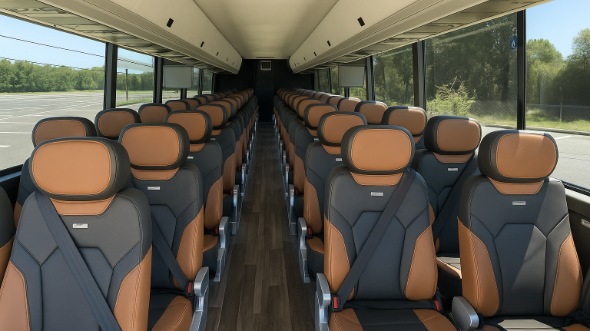 Interior of Charter Bus Company Abilene's 55 Passenger Charter Bus in Abilene