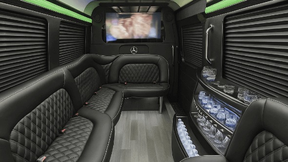 abilene 14 passenger sprinter limousine interior