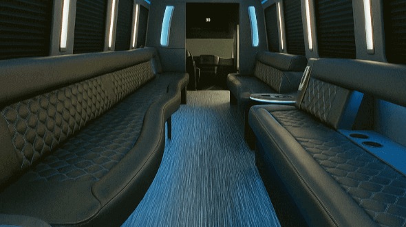 abilene 28 passenger party bus inside